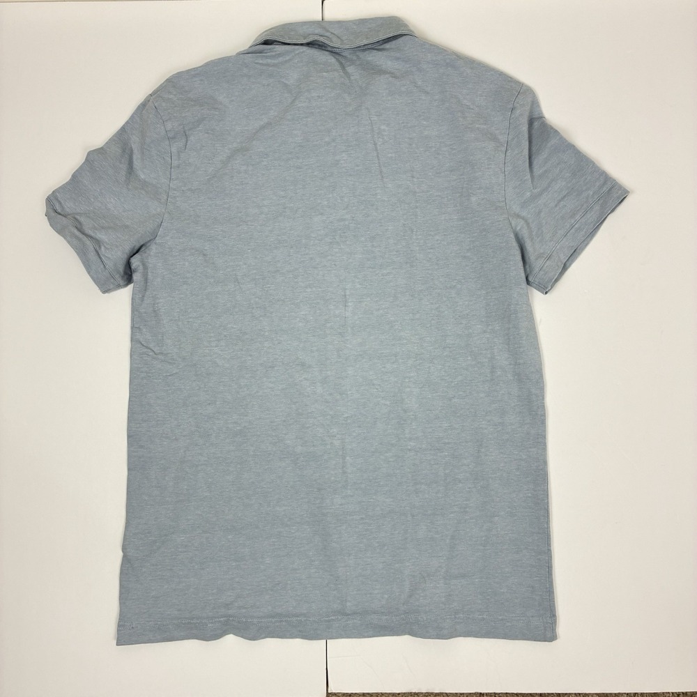 H&M Polo Shirt Men's Small Slim Fit Light Blue Short Sleeve Cotton Casual Shirt - Picture 4 of 5